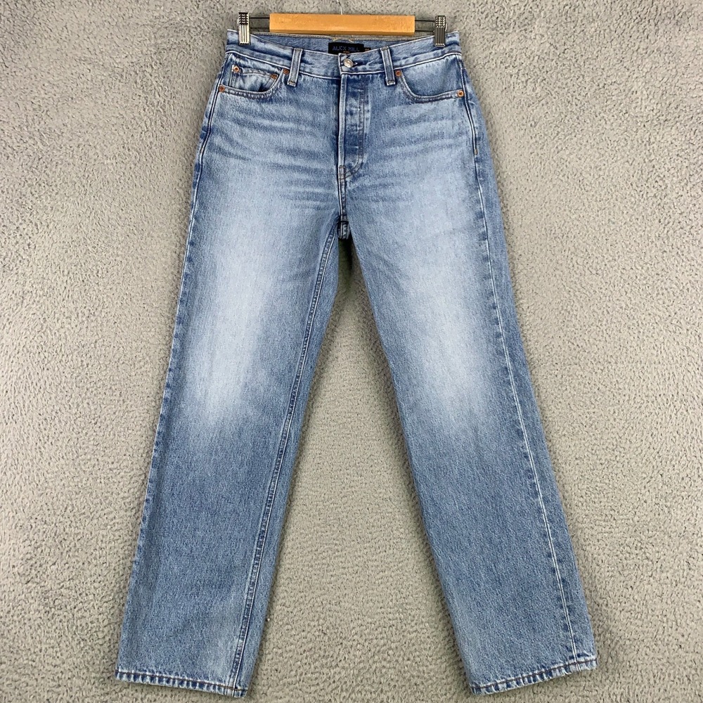 Alex Mill Bev Jeans Women 26 Blue Relaxed Straight Mid Rise 100% Cotton Made USA